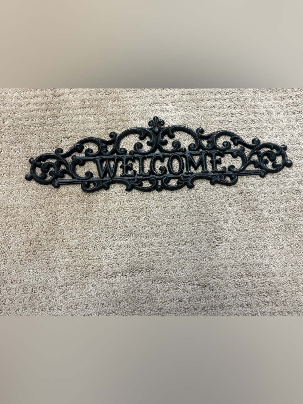 Decorative Black 'Welcome' Ornate Wall Plaque
